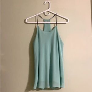 Naked Zebra Teal Racer Back Flowy Tank Top